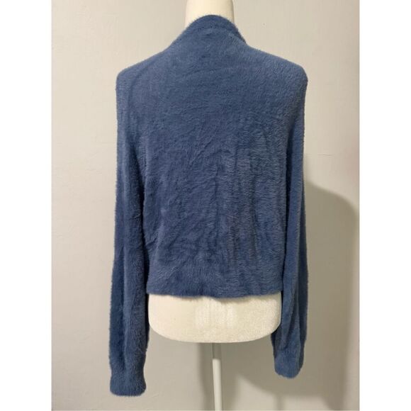 Aerie Blue Fuzzy cropped cardigan L - Picture 5 of 7